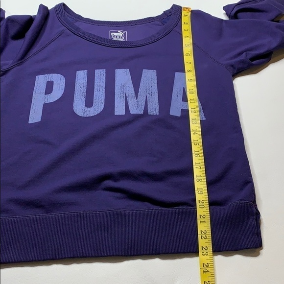 Puma Spell Out Scoop Neck Lightweight‎ Pullover Purple S - Picture 6 of 7